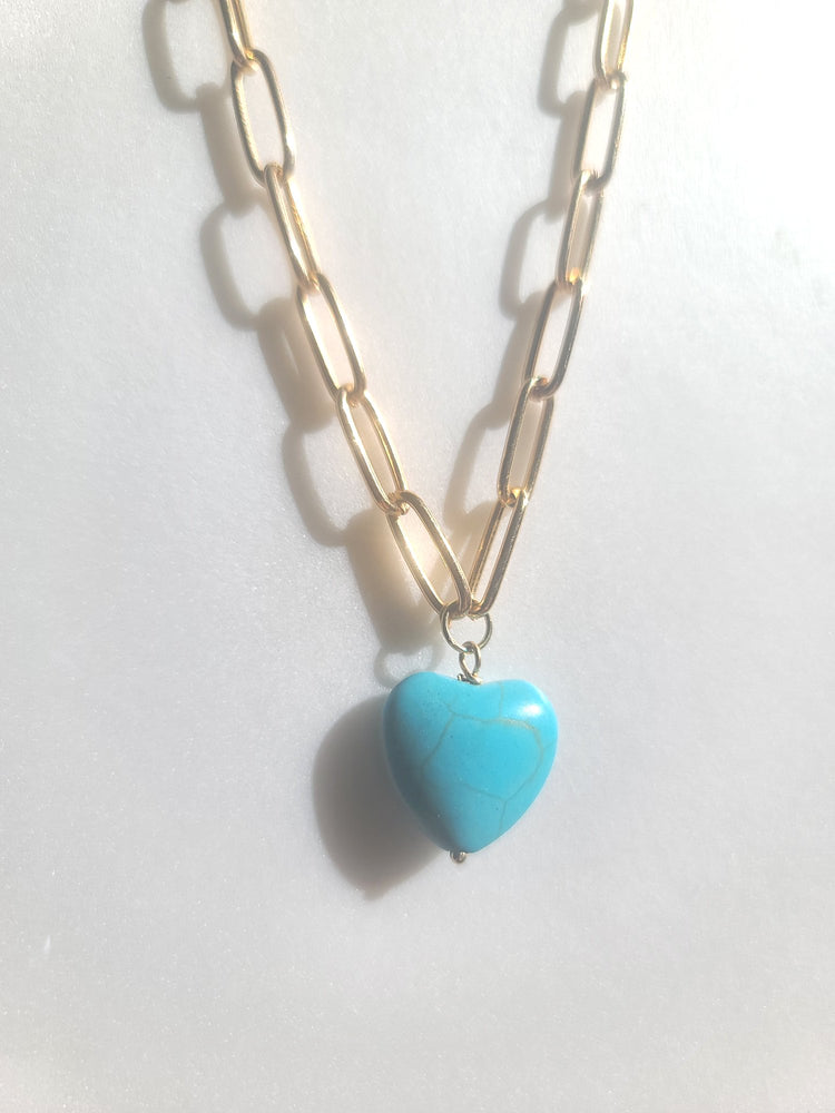 
                
                    Load image into Gallery viewer, Turquoise Heart Breaker Necklace
                
            