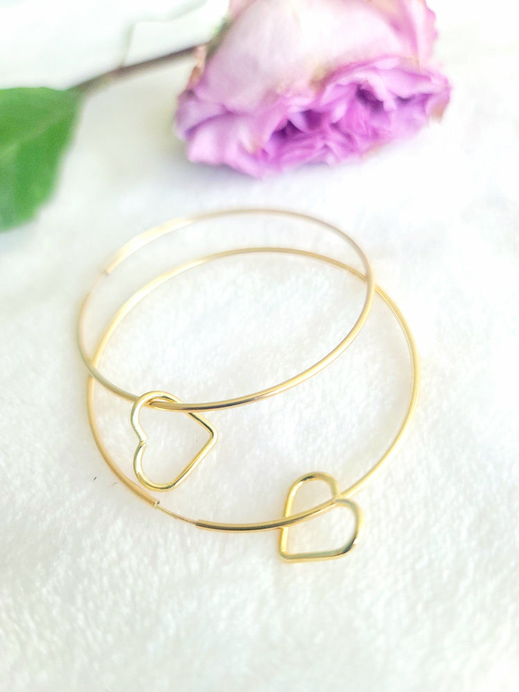 
                
                    Load image into Gallery viewer, Two of Hearts Hoop Earrings
                
            