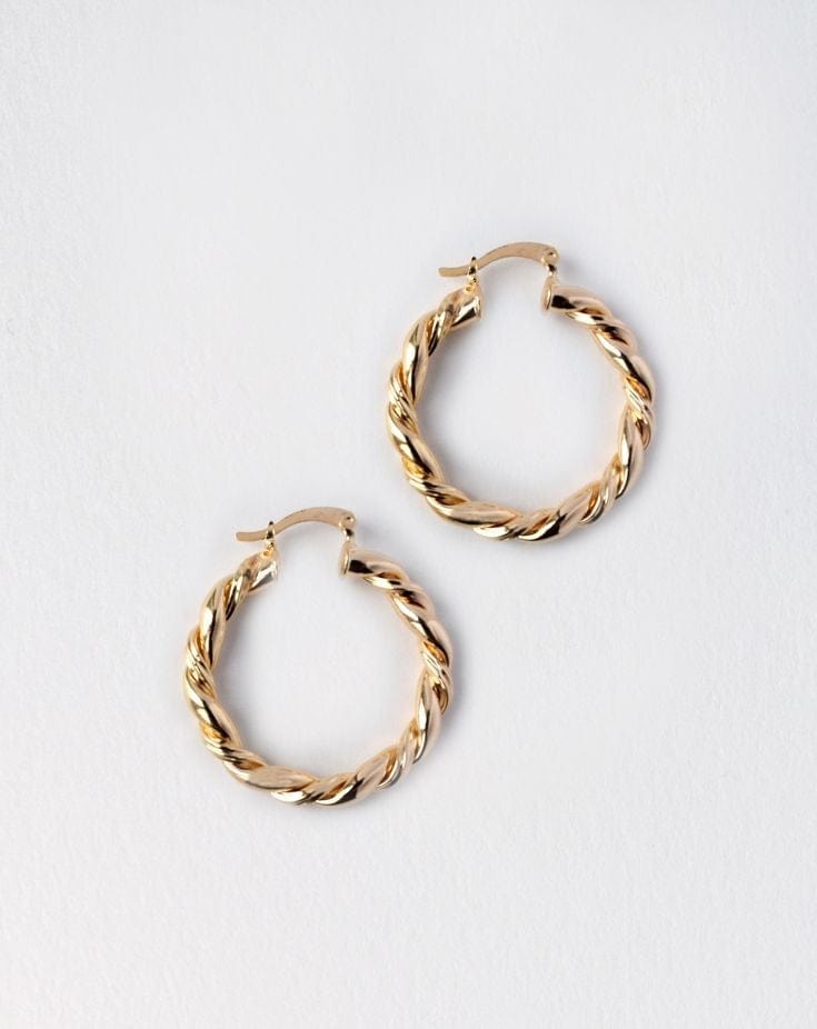 Twisted Small Gold Hoop Earrings