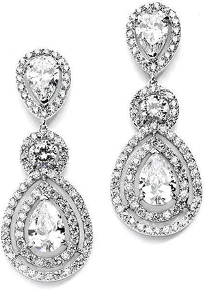 
                
                    Load image into Gallery viewer, Maria Oval Cz Drop Earrings
                
            