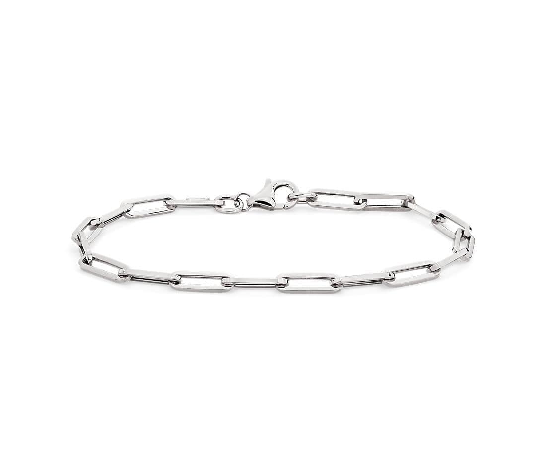 Sterling Paper Link Chain Bracelet