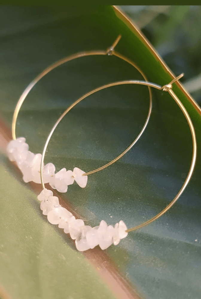
                      
                        Moonstone Hoop Earrings
                      
                    