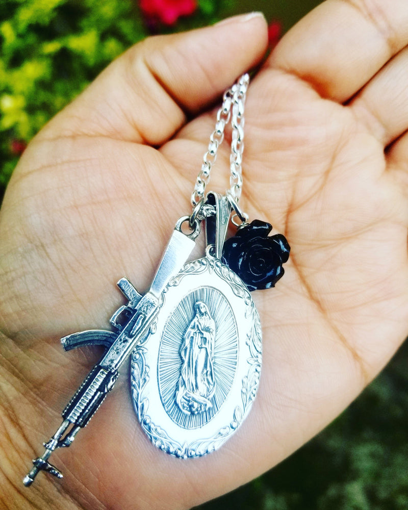 
                
                    Load image into Gallery viewer, Virgen de Guadalupe Revolution Necklace
                
            