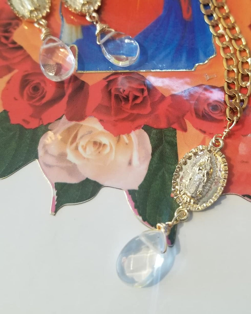
                
                    Load image into Gallery viewer, Virgen Clear Quartz 14kt GF Necklace
                
            