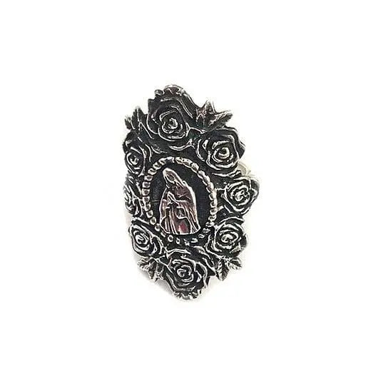 
                
                    Load image into Gallery viewer, Virgen de Guadalupe Sterling Silver Ring
                
            