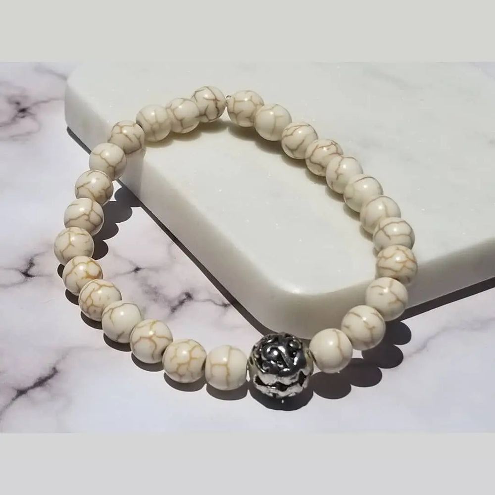 Mens Howlite Tigers Eye Bracelet