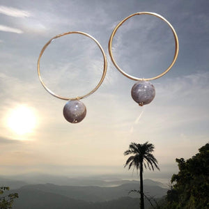 Labradorite Hoop Earrings
