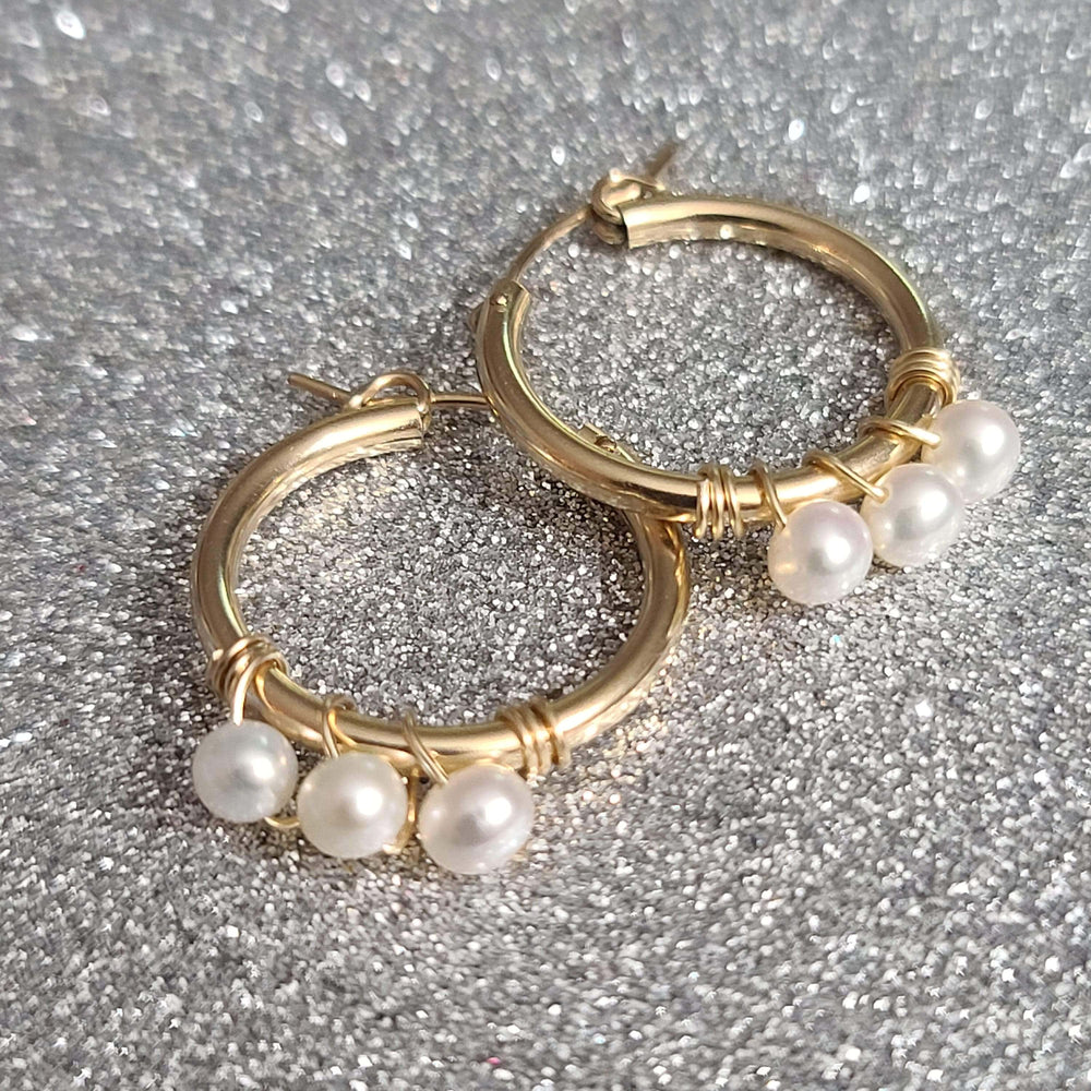 Pearl Hoop Earrings