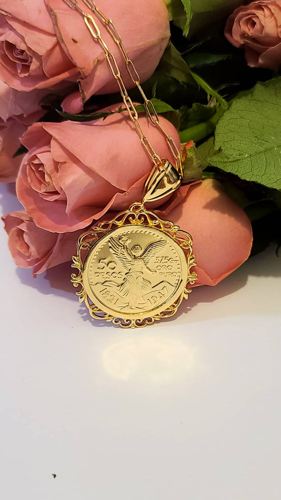 Mexican Gold Coin Necklace