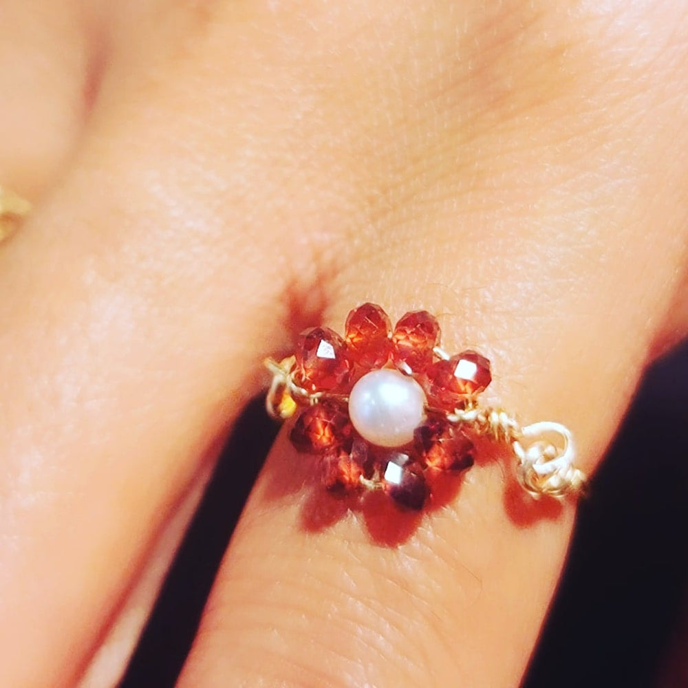 Garnet Pearl Ring