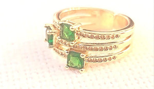 
                
                    Load image into Gallery viewer, Emerald Cuff Ring
                
            