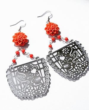
                
                    Load image into Gallery viewer, Papel Picado Cempasuchil Earrings
                
            