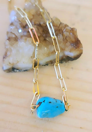 Turquoise Paperclip Necklace