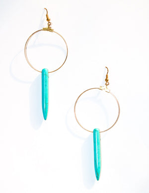 Turquoise Dangle Hoop Earrings