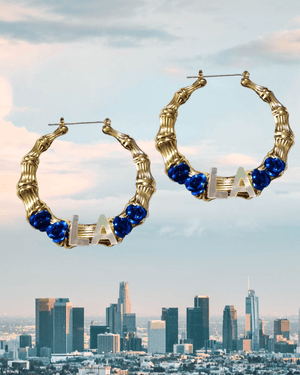 LA Dodger Flower Bamboo Hoops