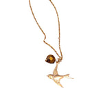 Sparrow Crystal Charm Necklace