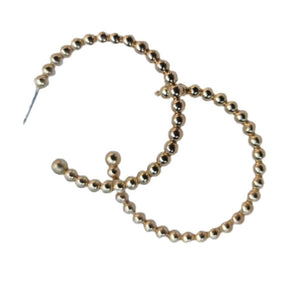 
                
                    Load image into Gallery viewer, Gold Bead Hoop Earrings
                
            