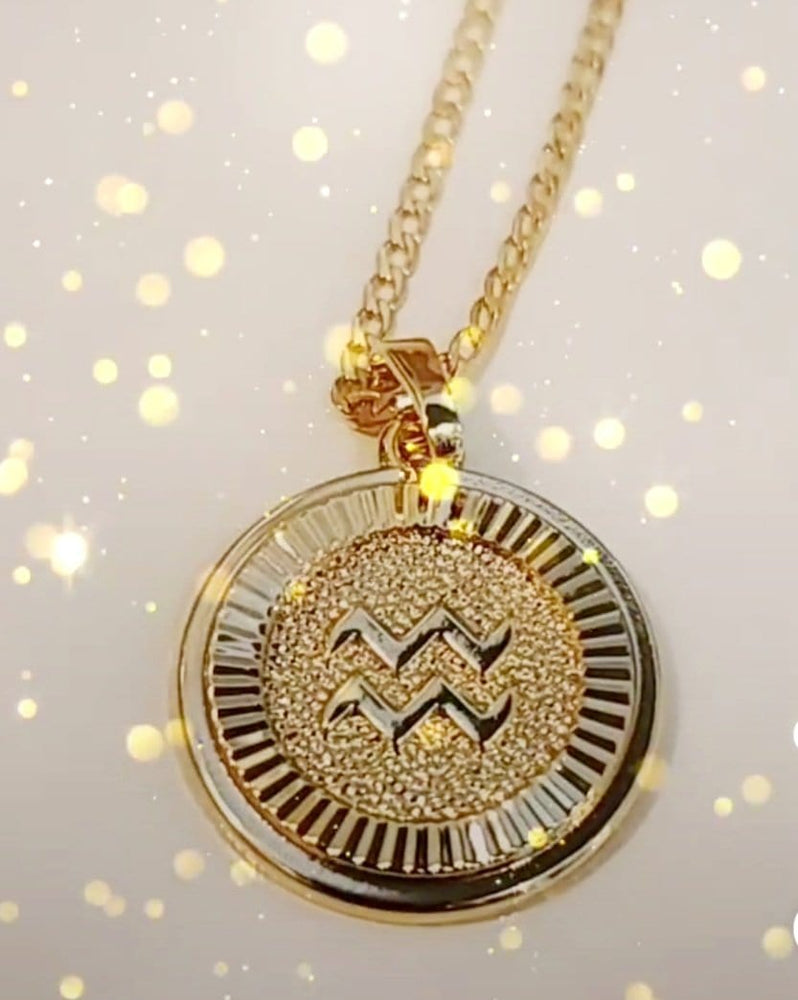 
                
                    Load image into Gallery viewer, Zodiac 18kt Gold Plated Necklace
                
            
