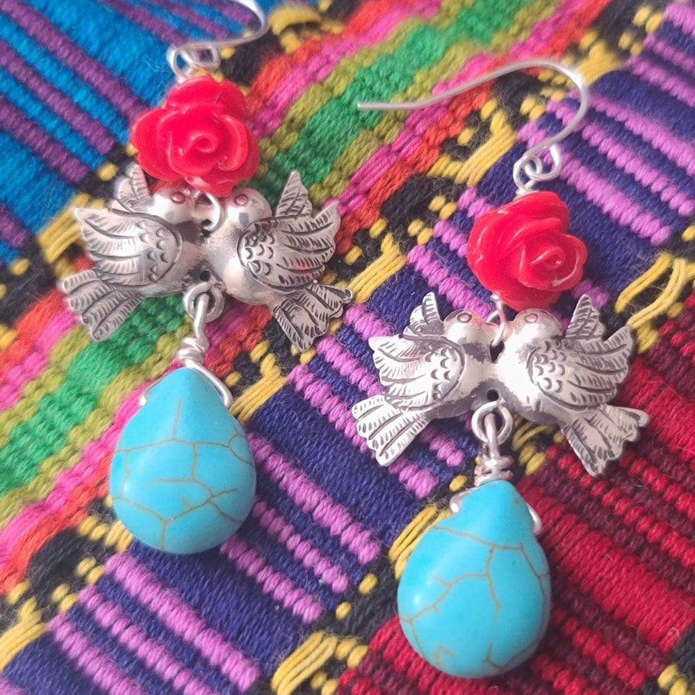 Lovebird Turquoise Earrings