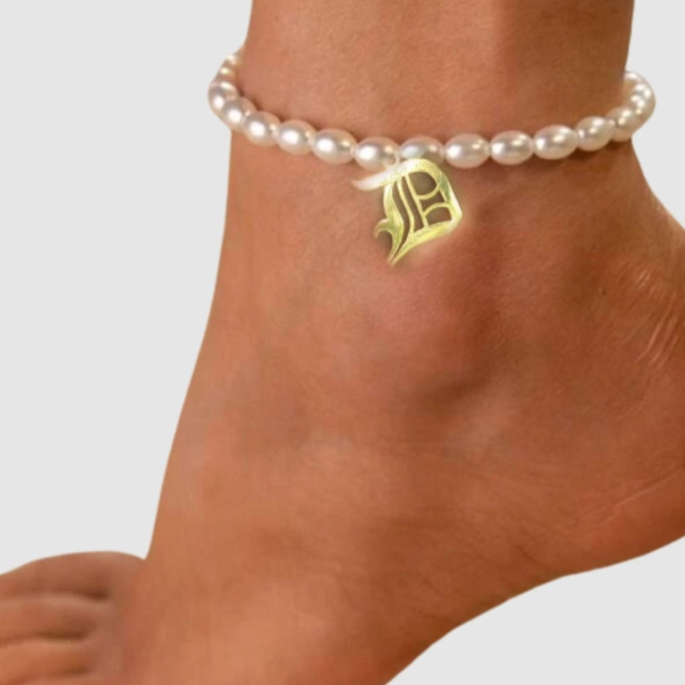 Pearl Initial Anklet