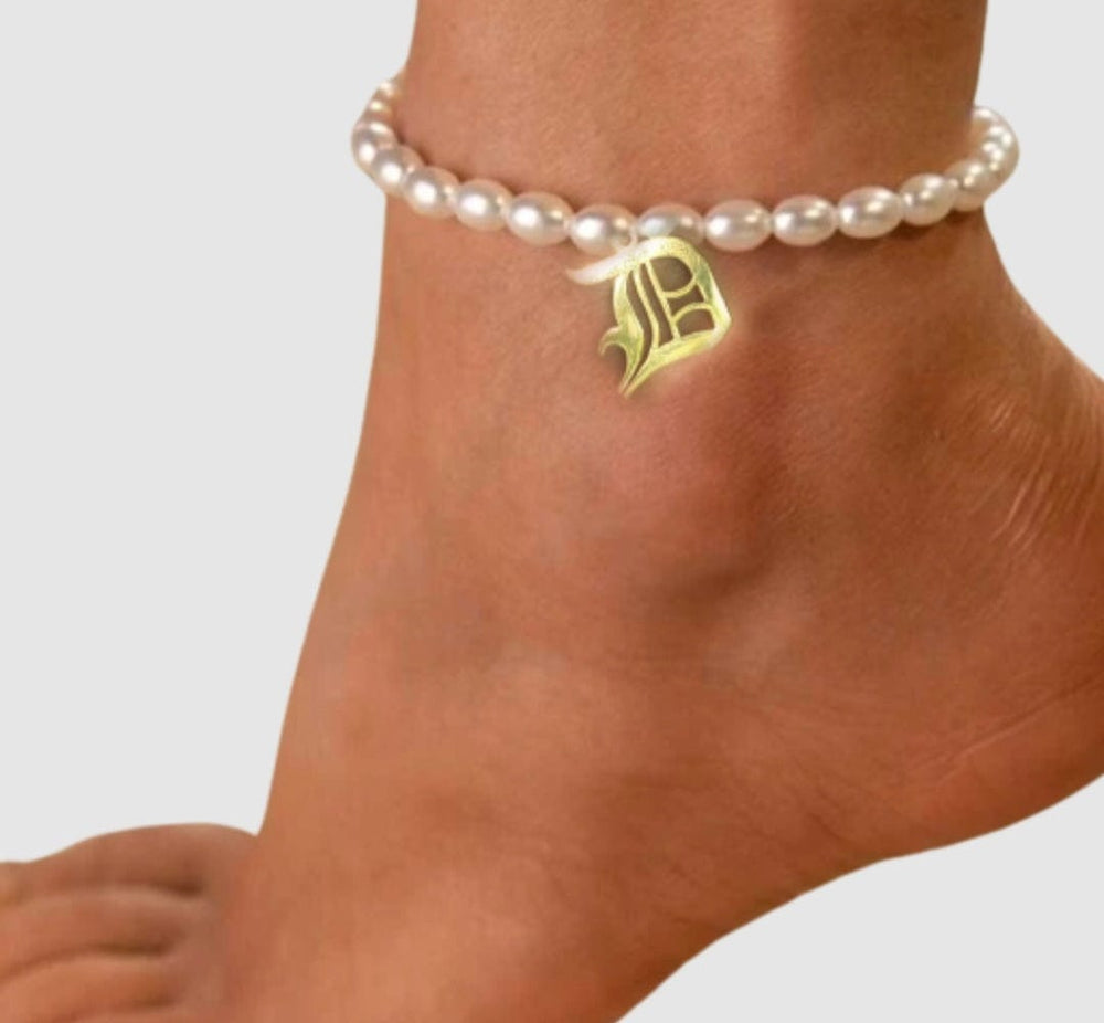 Pearl Initial Anklet