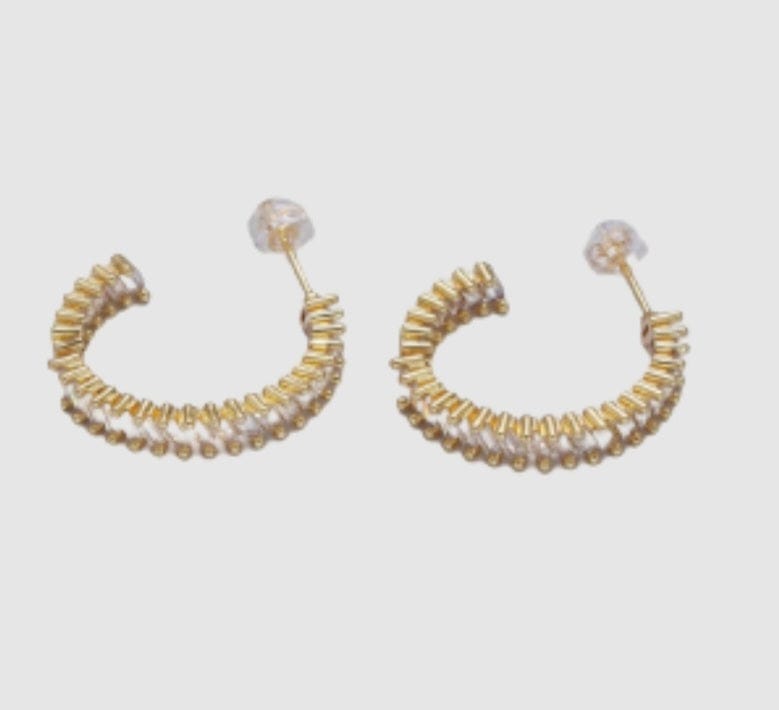 Crystal Cz Hoop Earrings