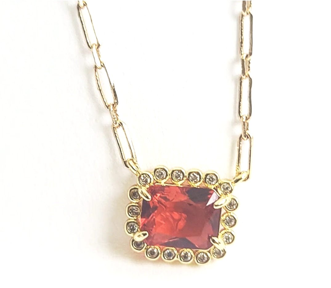 Ruby Crystal Necklace