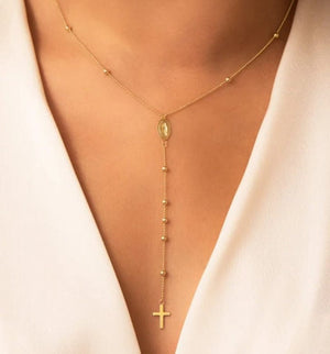 
                
                    Load image into Gallery viewer, 14kt Rosary Chain Necklace
                
            
