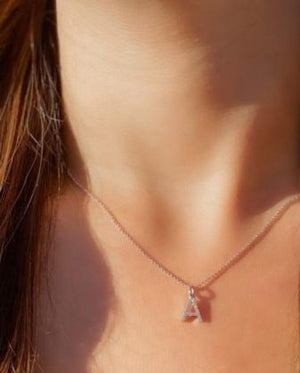 
                
                    Load image into Gallery viewer, 14kt Diamond Initial Necklace
                
            