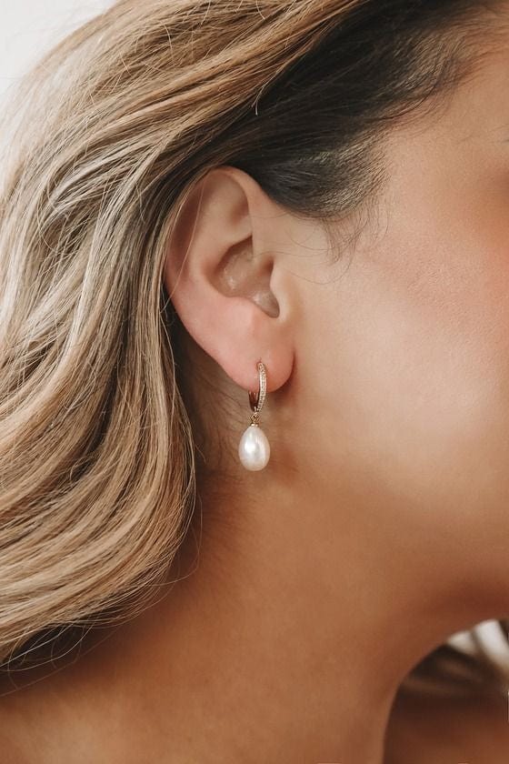 
                      
                        Pearl Cz Mini Hoop Earrings
                      
                    