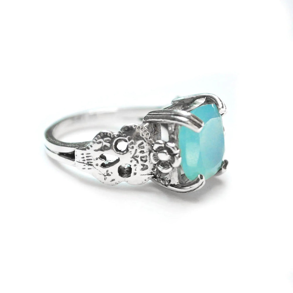 Dia de Los Muertos Chalcedony Ring